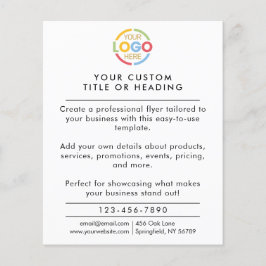 白黒モダンのビジネスロゴのプロモーション チラシ