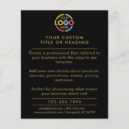 白黒モダンのビジネスロゴのプロモーション チラシ