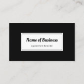 白黒モダンのプレーンアポイントメントアラーム 予約カード (裏面)