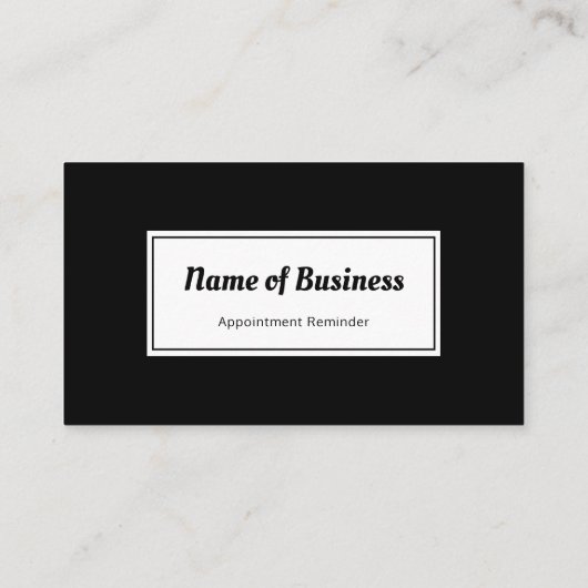 白黒モダンのプレーンアポイントメントアラーム 予約カード (裏面)