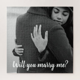 白黒モダンのプロポーザルの結婚式は可愛い ジグソーパズル