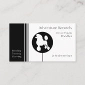 白黒モダンのプードルシルエット 名刺 (正面)