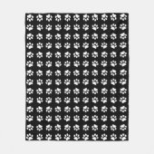 白黒モダンのポープリントパターン フリースブランケット (正面)