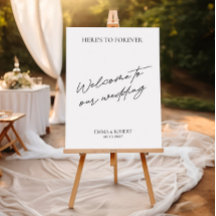 白黒モダンのミニマル歓迎サイン