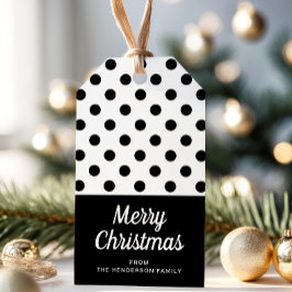 白黒モダンのメリークリスマス ギフトタグ