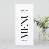 白黒モダンのメ結婚ニュー メニュー (スタンド正面)