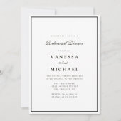 白黒モダンのリハーサルのディナー招待 招待状 (正面)