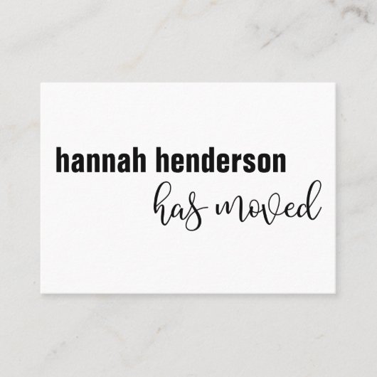 白黒モダンの人がカー独身のドを移動した 名刺 (正面)