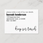 白黒モダンの人がカー独身のドを移動した 名刺 (裏面)