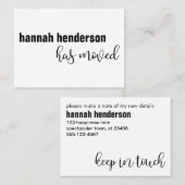 白黒モダンの人がカー独身のドを移動した 名刺 (正面/裏面)