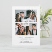 白黒モダンの写真コラージュ日付の保存 (スタンド正面)