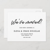 白黒モダンの動きのお知らせ ポストカード (正面/裏面)