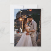 白黒モダンの台本の発結婚表 サンキューカード (裏面)