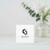 白黒モダンの名刺 スクエア名刺 (スタンド正面)