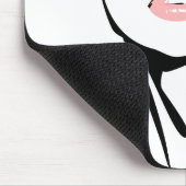 白黒モダンの女性ポートレートミニマル マウスパッド (コーナー)