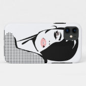 白黒モダンの女性ポートレートミニマル Case-Mate iPhoneケース (裏面(横))