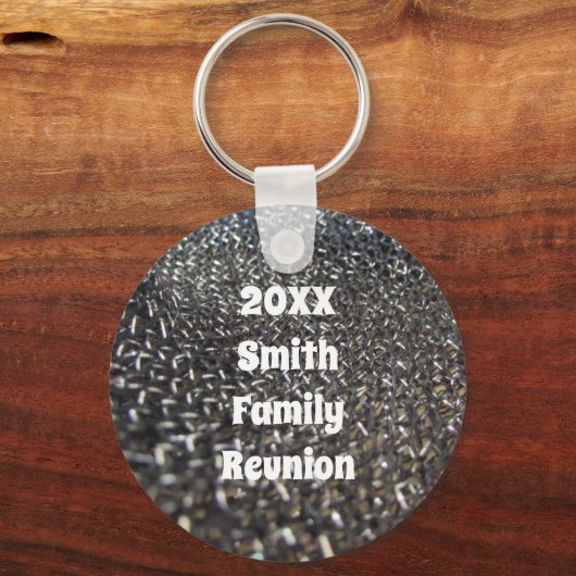 白黒モダンの家族懇親会の収集 キーホルダー (正面)