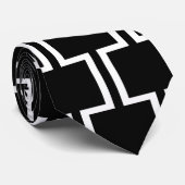 白黒モダンの幾何学的パターン ネクタイ (ロール)