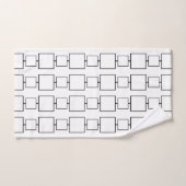 白黒モダンの幾何学的パターン バスタオルセット (ハンドタオル)