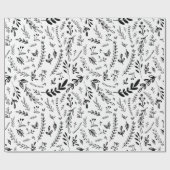 白黒モダンの手書き ラッピングペーパー (フラット)