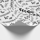 白黒モダンの手書き ラッピングペーパー (角)