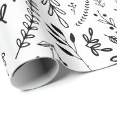 白黒モダンの手書き ラッピングペーパー (ロールコーナー)