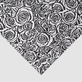 白黒モダンの抽象芸術のばら色パターン 薄葉紙 (詳細)