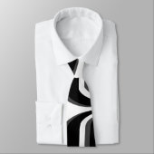 白黒モダンの抽象芸術のファンキーなタイ ネクタイ (タイ)