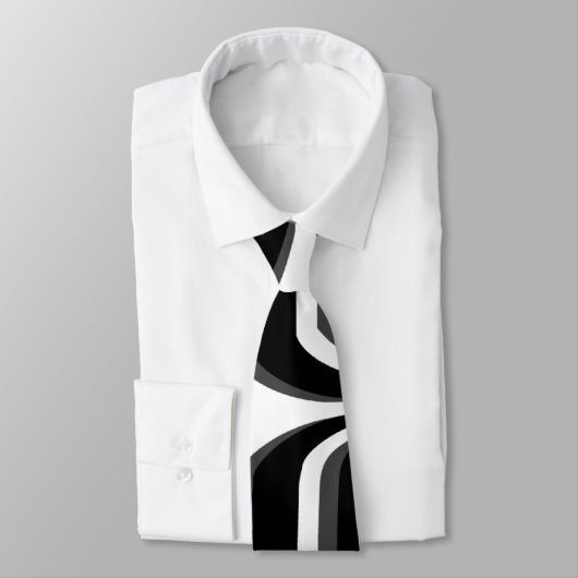 白黒モダンの抽象芸術のファンキーなタイ ネクタイ (タイ)