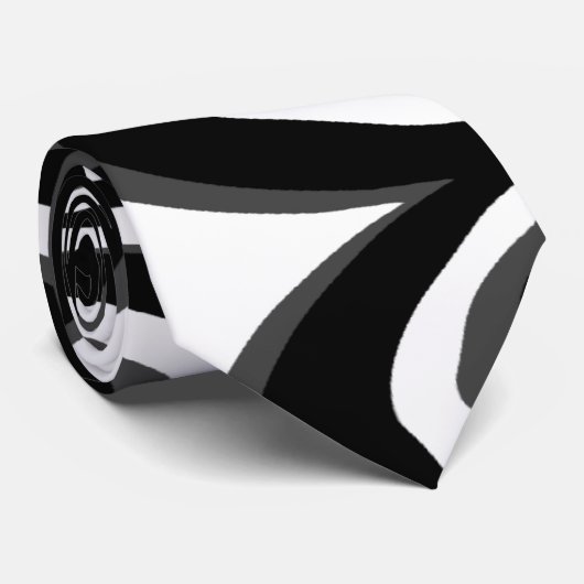 白黒モダンの抽象芸術のファンキーなタイ ネクタイ (ロール)
