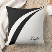 白黒モダンの抽象芸術波線 クッション (ブランケット)