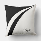 白黒モダンの抽象芸術波線 クッション (裏面)