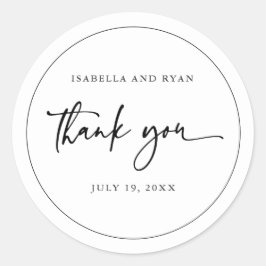 白黒モダンの書結婚跡 ラウンドシール