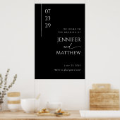 白黒モダンの歓迎結婚の挨拶 ポスター (キッチン)