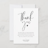 白黒モダンの結婚サンキューカード サンキューカード (正面)