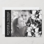 白黒モダンの結婚写真招待状 招待状 (裏面)