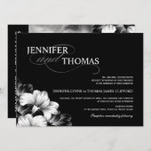 白黒モダンの結婚写真招待状 招待状 (正面/裏面)