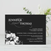 白黒モダンの結婚写真招待状 招待状 (スタンド正面)