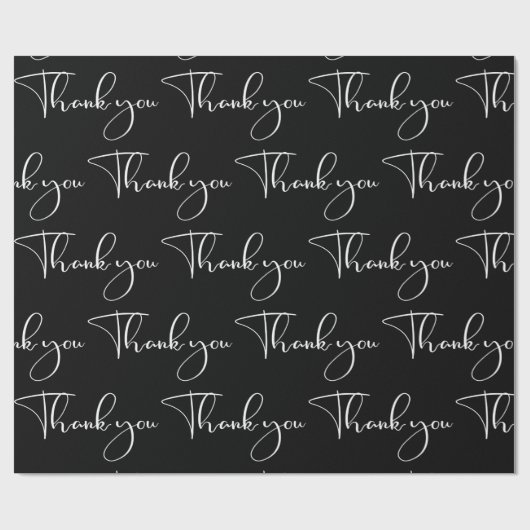 白黒モダンの脚本ありがとう ラッピングペーパー (フラット)