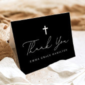 白黒モダンの脚本写真バプテスマ サンキューカード