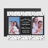 白黒モダンの音楽メモ写真保存日 (正面/裏面)