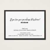 白黒モダンのQRコードギフトカード (裏面)