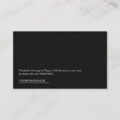 白黒モダンのQRコードサンキューカード 名刺 (裏面)
