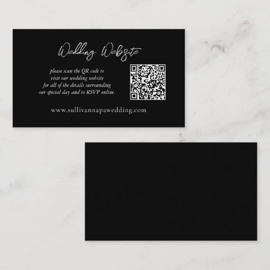 白黒モダンのWebサイ結婚トエンクロージャC エンクロージャーカード (正面/裏面)