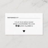 白黒モダンは友人カードを参照 名刺 (裏面)