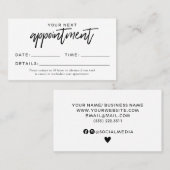 白黒モダンアポイントメントカード 名刺 (正面/裏面)