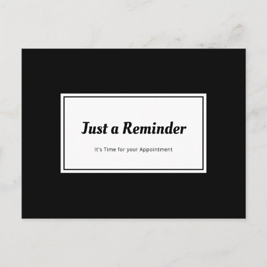 白黒モダンアポイントメント ポストカード (正面)