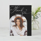 白黒モダンアーチ写真卒業 サンキューカード (スタンド正面)