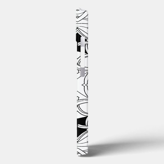 白黒モダンアートワークデザイン(モノグラム付) Case-Mate iPhoneケース (裏面 / 左)