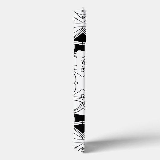 白黒モダンアートワークデザイン(モノグラム付) Case-Mate iPhoneケース (裏面 / 右)